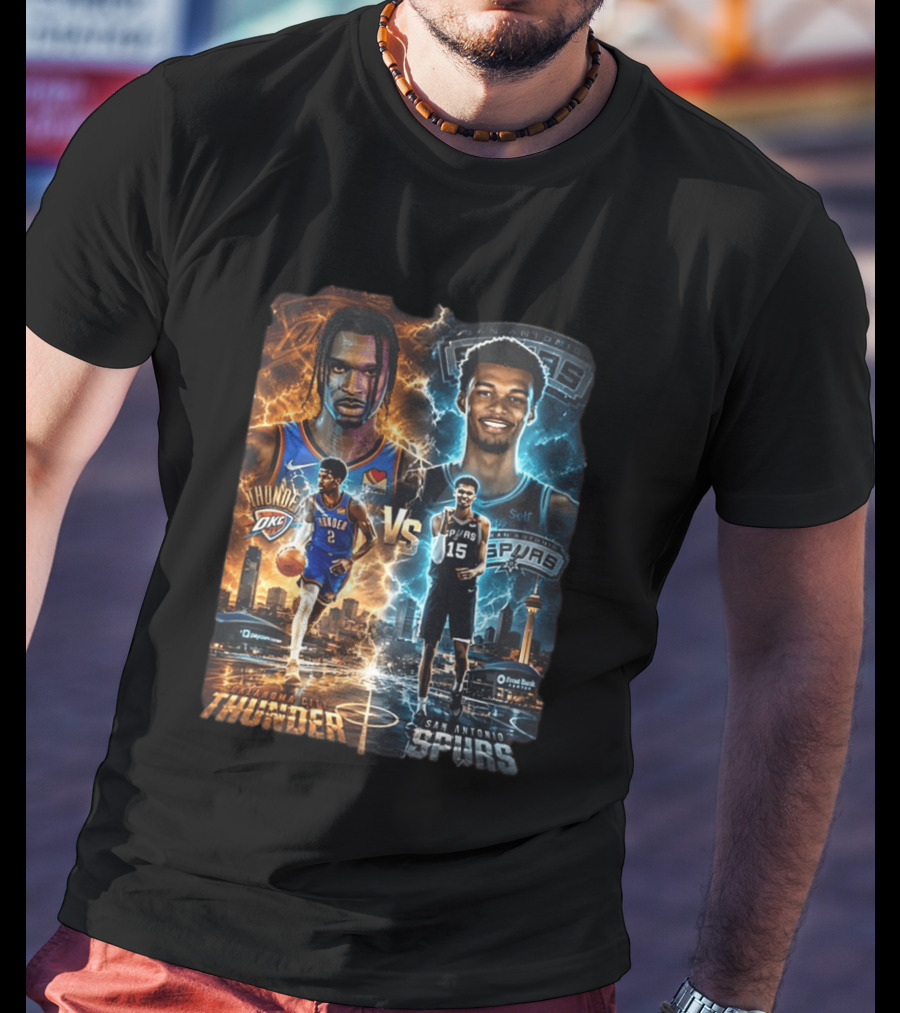 Shai Gilgeous Alexander Oklahoma City Thunder Vs Victor Wembanyama San Antonio Spurs NBA Showdown T-Shirt