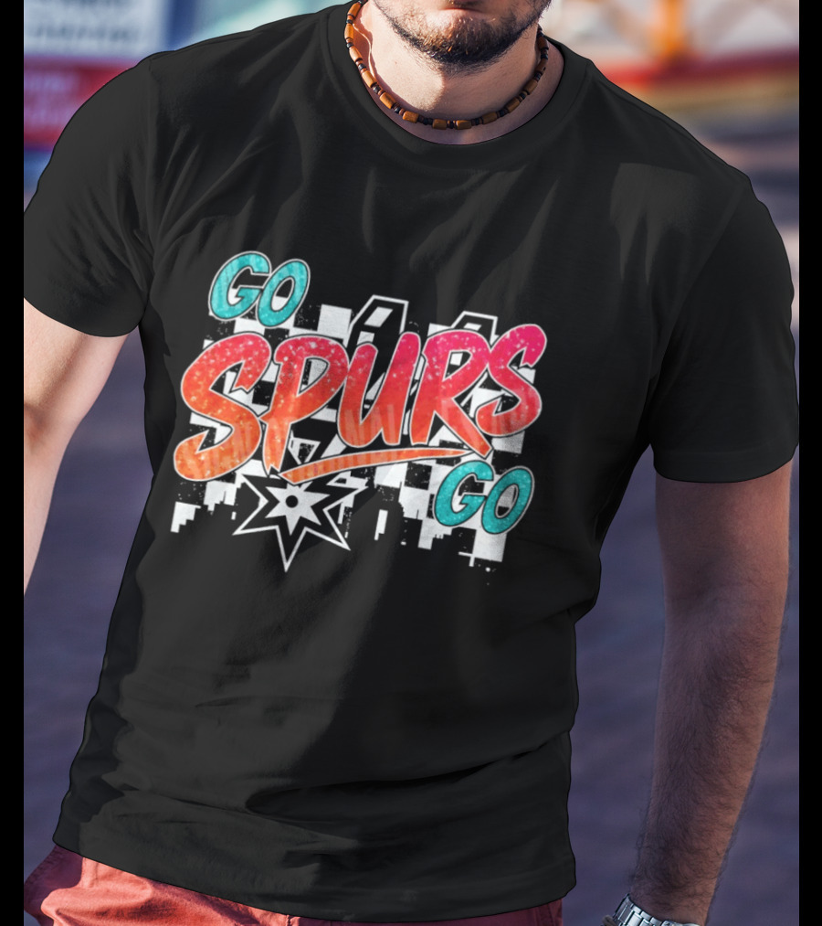 Go Spurs Go San Antonio Spurs Basketball Glitter NBA 2026 Starburst T-Shirt