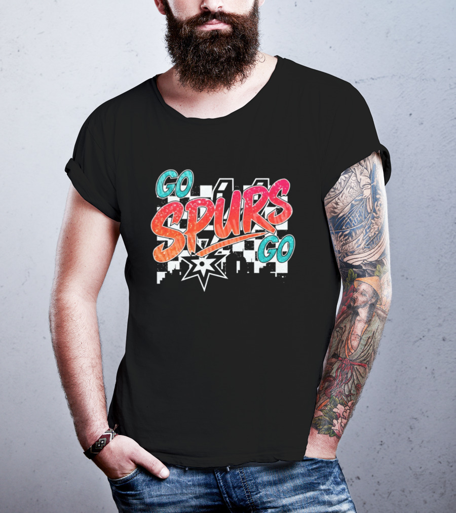 Go Spurs Go San Antonio Spurs Basketball Glitter NBA 2026 Starburst T-Shirt