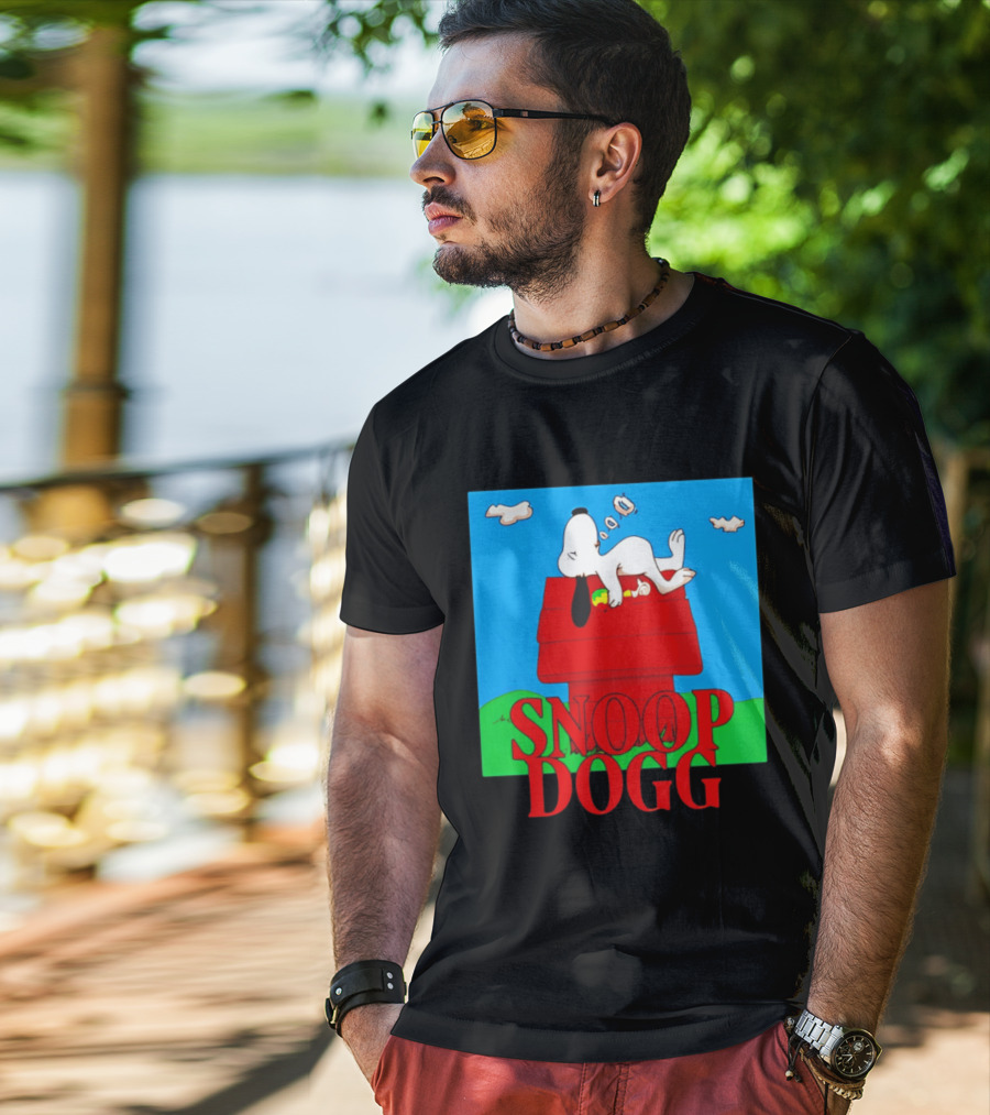Snoop Dogg Snoopy Parody Relaxing On Doghouse T-Shirt