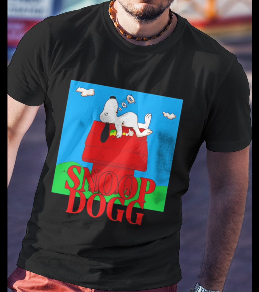 Snoop Dogg Snoopy Parody Relaxing On Doghouse T-Shirt
