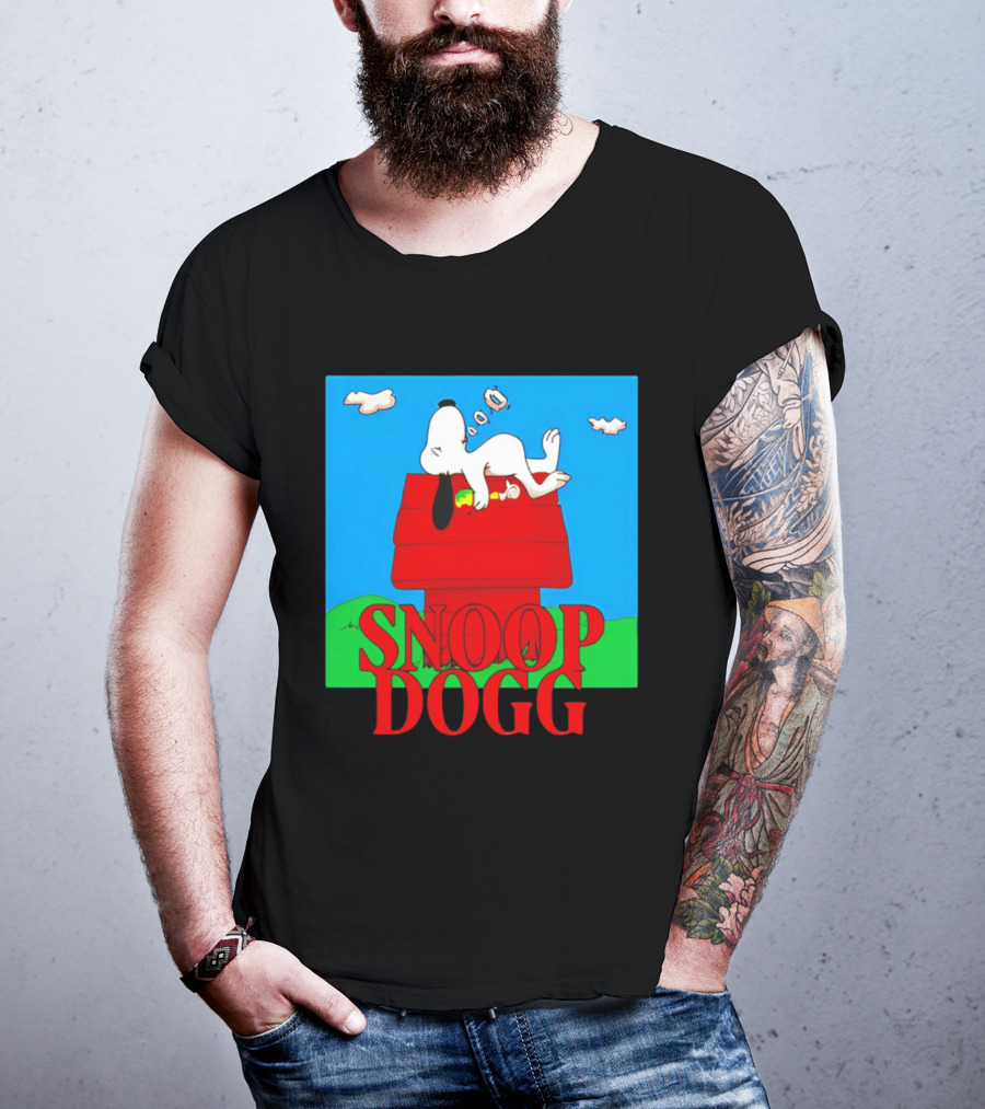 Snoop Dogg Snoopy Parody Relaxing On Doghouse T-Shirt