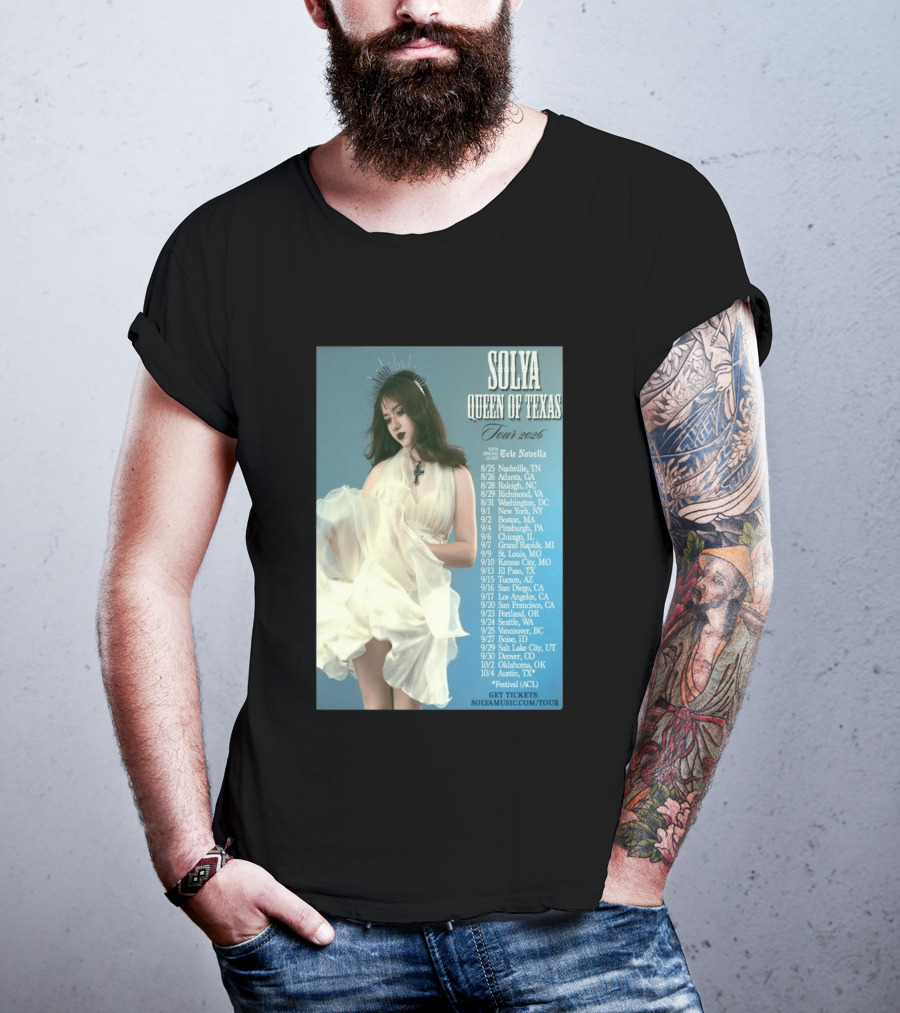 Solya Queen Of Texas Tour 2026 With Special Guest Tele Novella T-Shirt