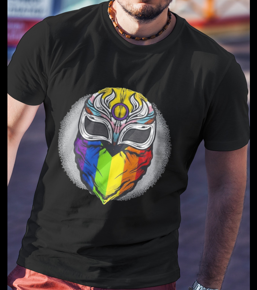 Pride Luchador Mask Rainbow Lucha Wrestling T-Shirt