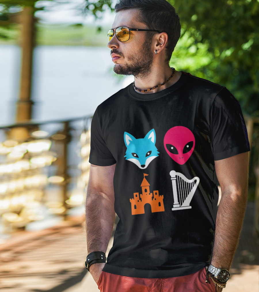 Spurs Fox Alien Castle Harper Basketball Meme T-Shirt