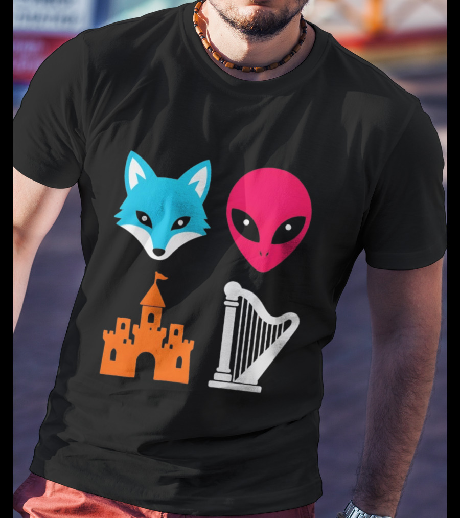 Spurs Fox Alien Castle Harper Basketball Meme T-Shirt