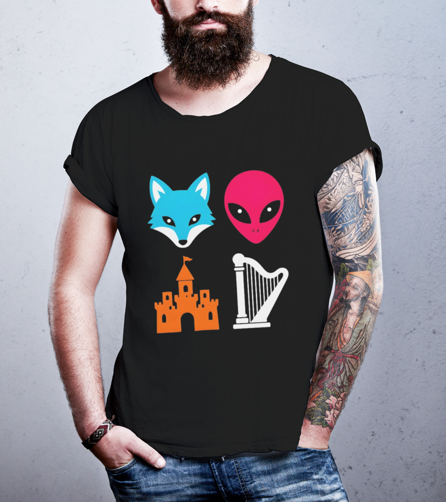 Spurs Fox Alien Castle Harper Basketball Meme T-Shirt