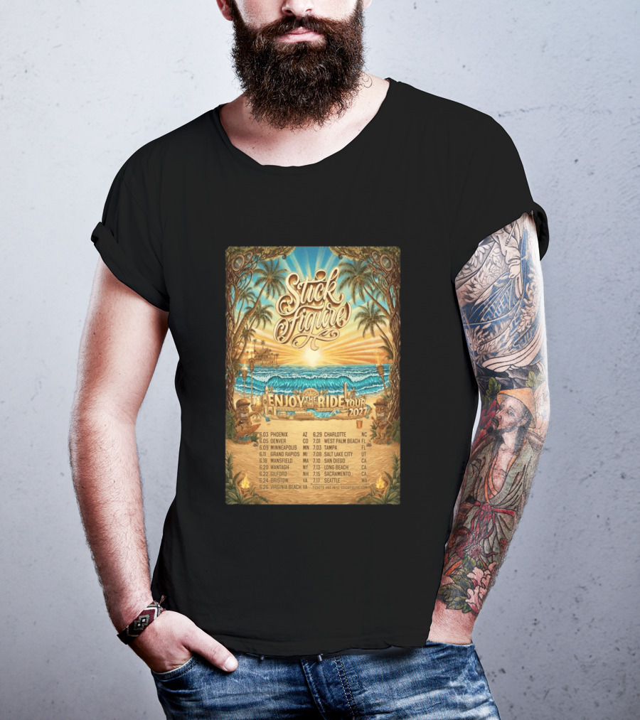 Stick Figure Enjoy The Ride Tour 2027 Phoenix To Seattle Dates And Locations T-Shirt
