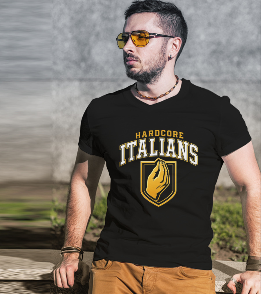 Hardcore Italians Vegas Golden Knights Gesture T-Shirt