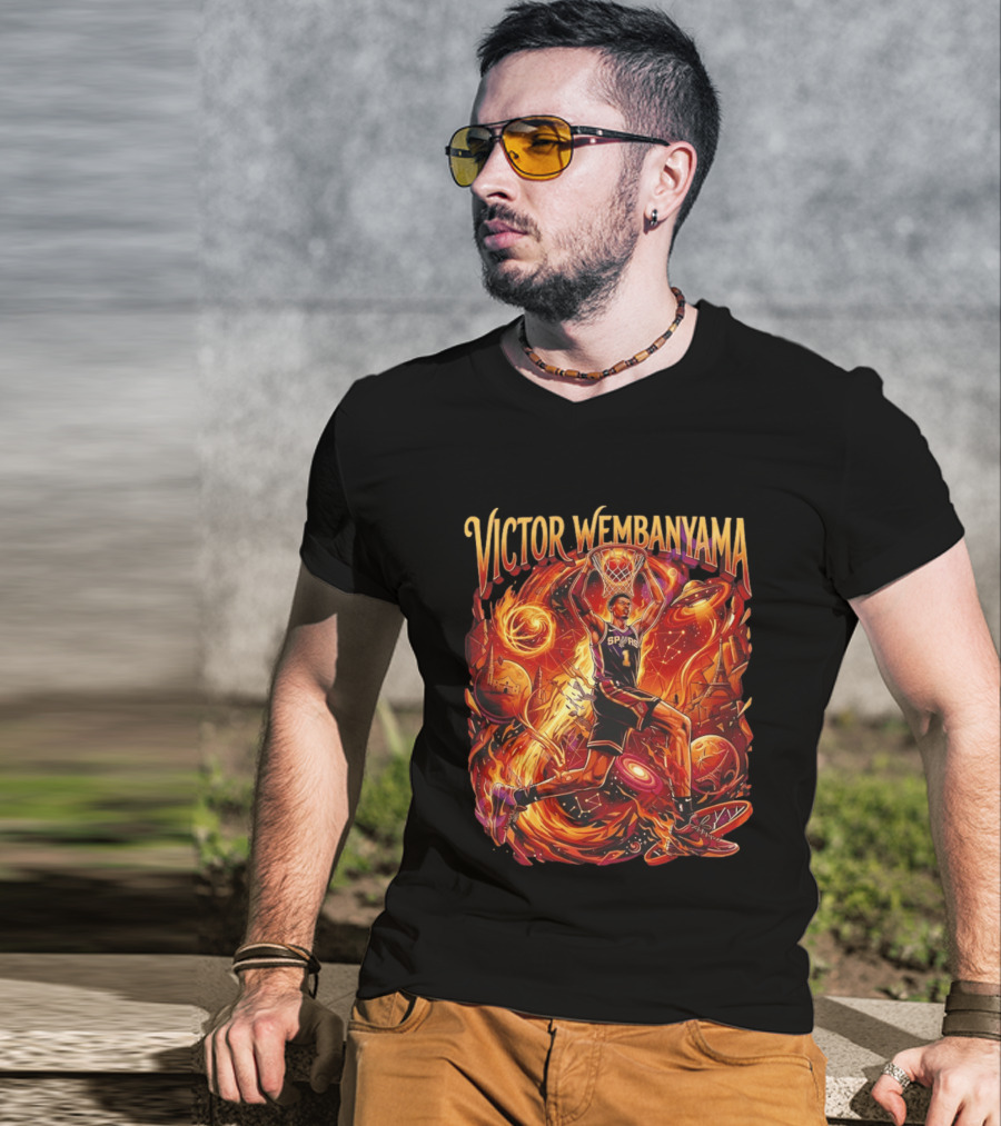 Victor Wembanyama UFO Dunk San Antonio Spurs Space Basketball T-Shirt