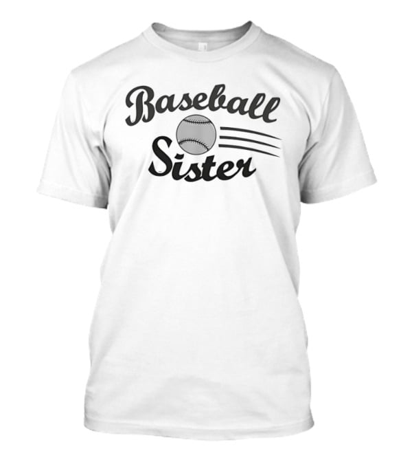 Baseball Sister Sports Flying Ball Motion Lines T-Shirt