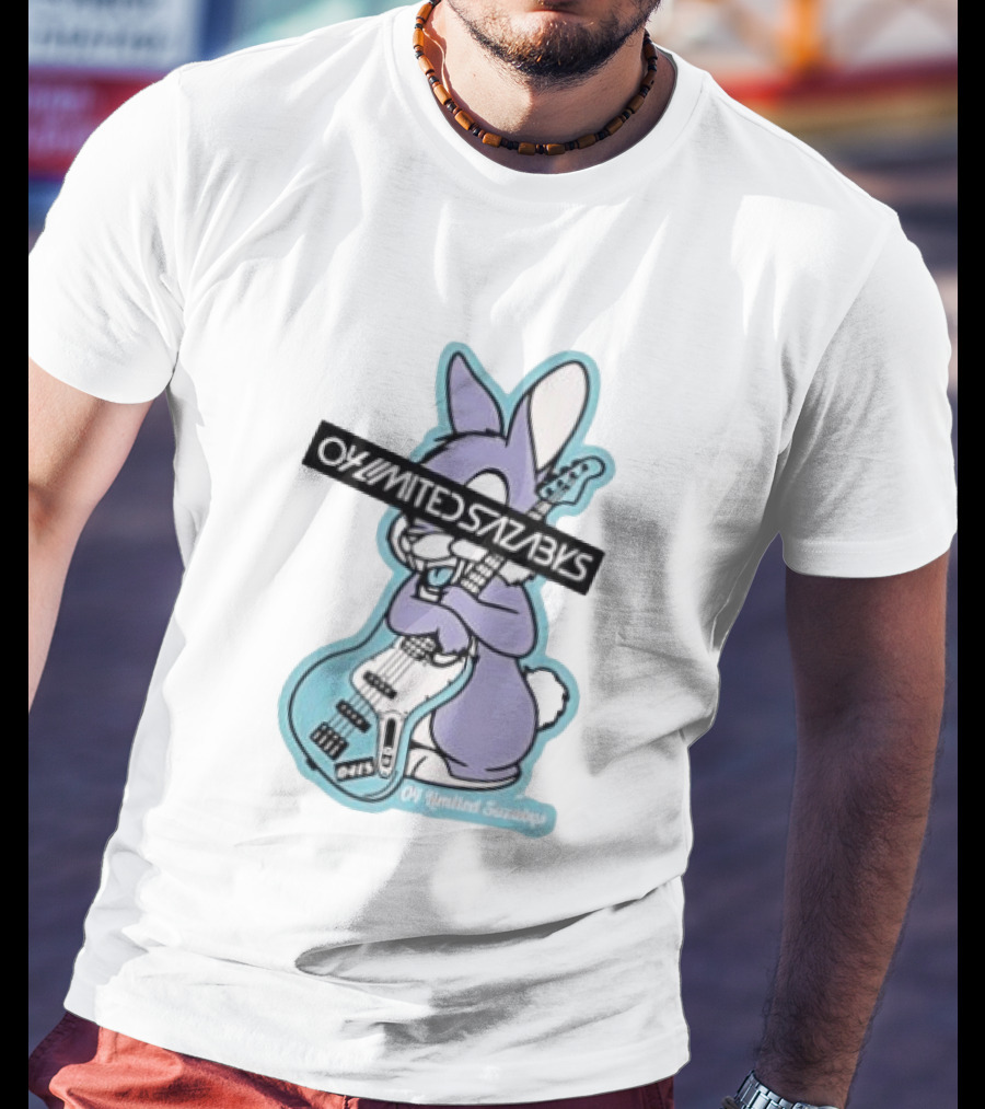 Bunny Playing Electric Bass Guitar Oy Limited Sazabys T-Shirt