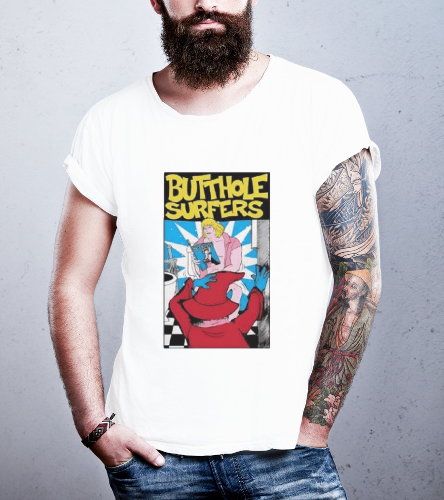 Butthole Surfers Comic Cover With Wizard And Bathroom Scene T-Shirt