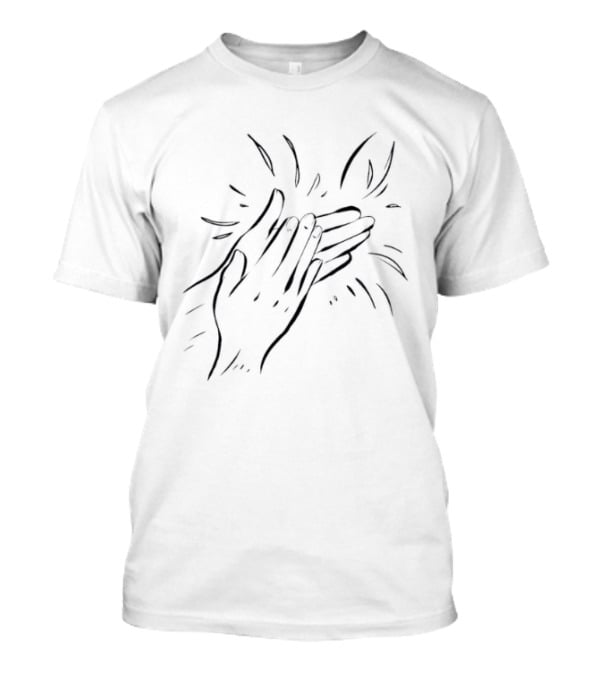 Clapping Hands Gesture Minimalist Line T-Shirt