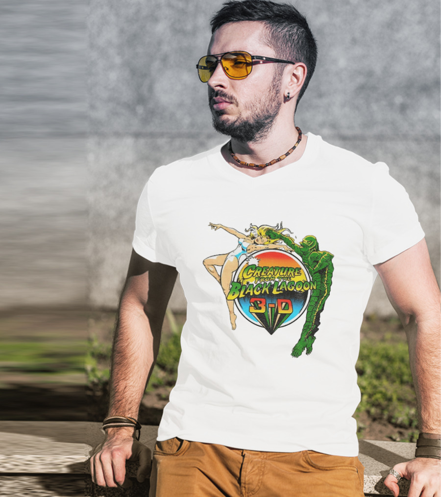 Creature From The Black Lagoon 3 D Gill Man Cartoon T-Shirt