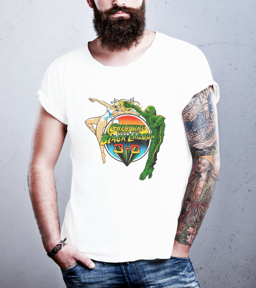 Creature From The Black Lagoon 3 D Gill Man Cartoon T-Shirt