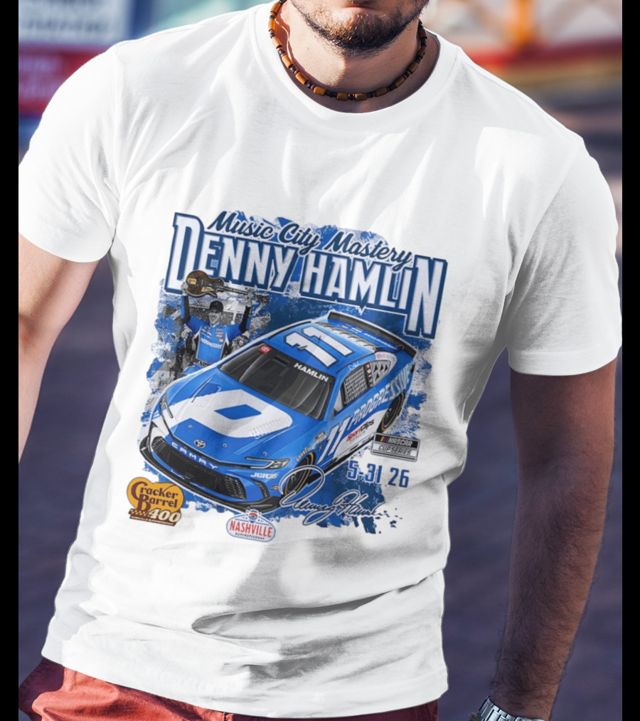 Music City Mastery Denny Hamlin Cracker Barrel 400 Nashville Superspeedway 2026 NASCAR Cup Series T-Shirt