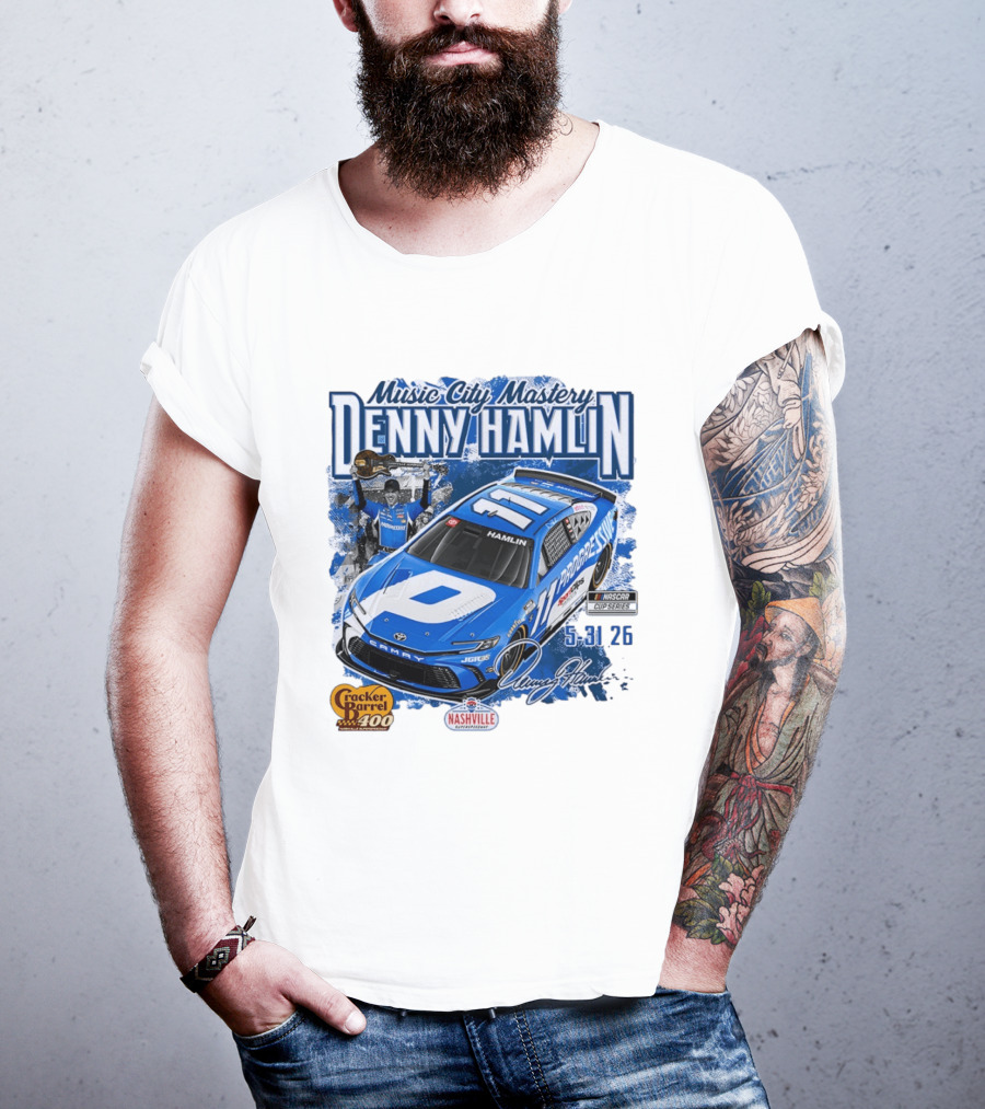 Music City Mastery Denny Hamlin Cracker Barrel 400 Nashville Superspeedway 2026 NASCAR Cup Series T-Shirt