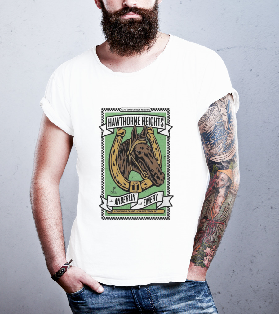 Vans Warped Tour Hawthorne Heights Anberlin Emery June 11 2026 Hollywood Casino Charles Town WV T-Shirt