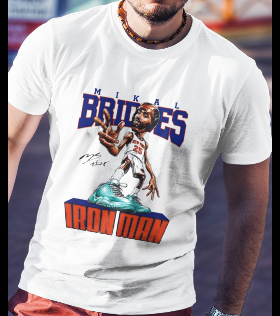 Mikal Bridges Iron Man New York Knicks NBA 2026 T-Shirt