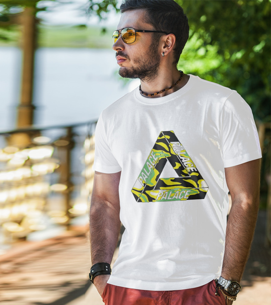 Palace Skateboards Tri Ferg Black Yellow Green Camo T-Shirt