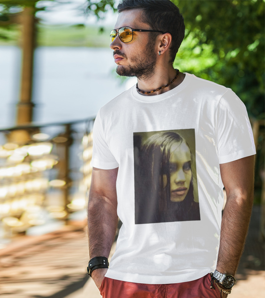 Raf Simons FW18 Christiane F Wet Hair Portrait Fashion T-Shirt