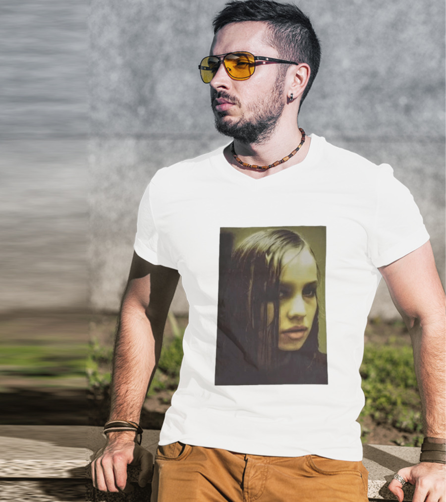 Raf Simons FW18 Christiane F Wet Hair Portrait Fashion T-Shirt