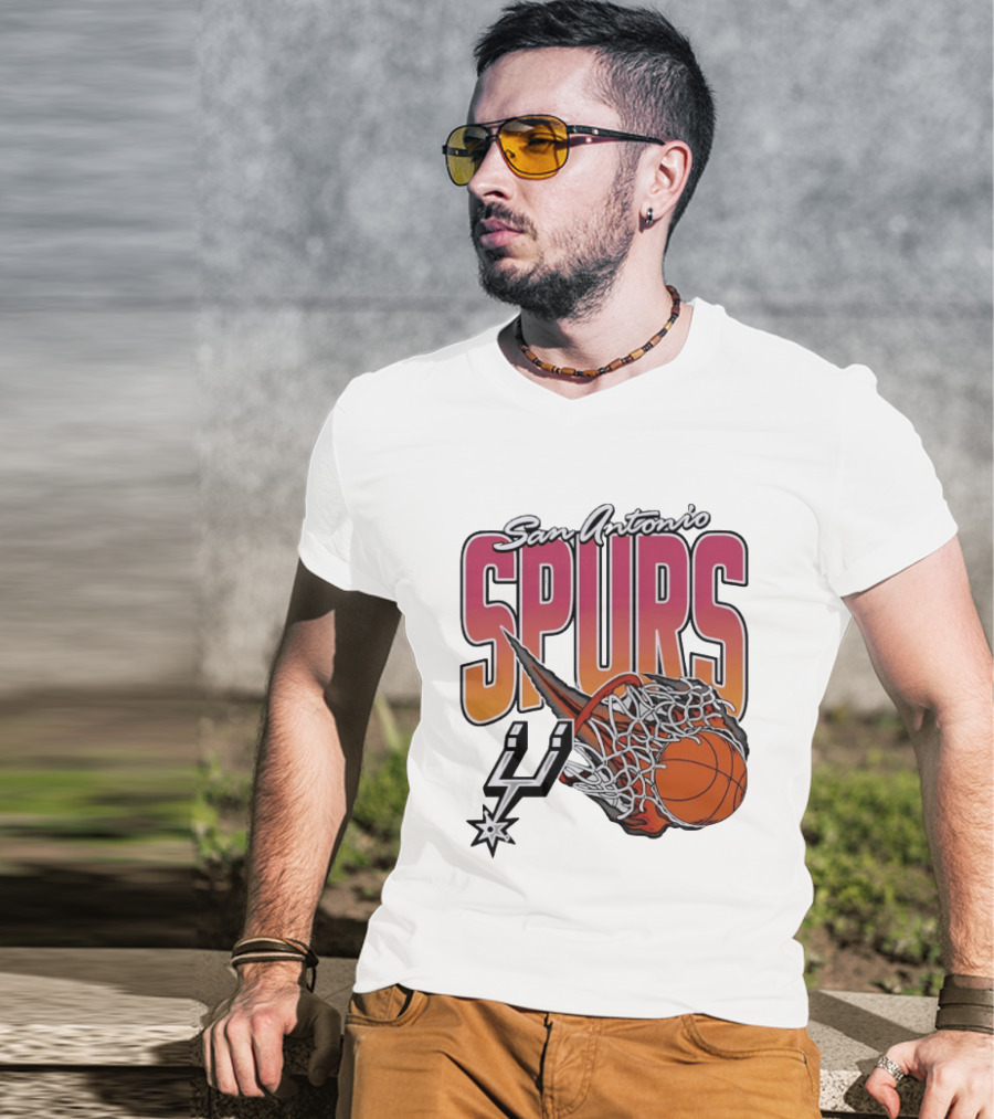 San Antonio Spurs Teal Basketball Explosion T-Shirt