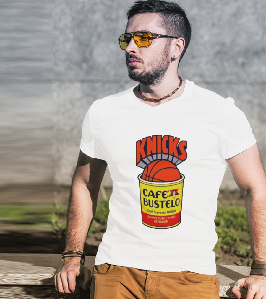 New York Knicks Cafe Bustelo Espresso Molido Basketball NBA T-Shirt