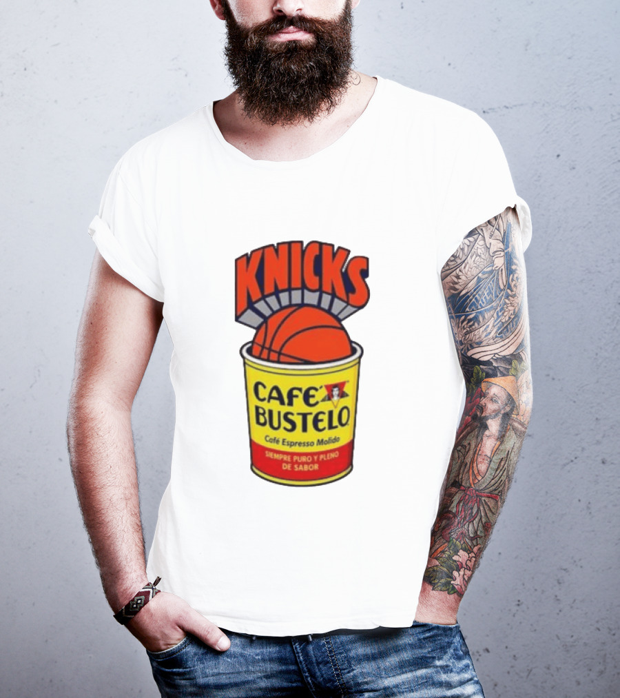 New York Knicks Cafe Bustelo Espresso Molido Basketball NBA T-Shirt