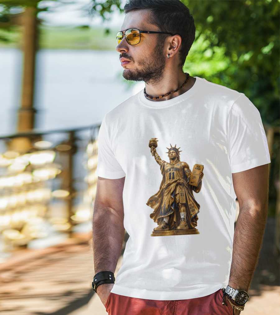 New York Knicks Jalen Brunson Statue Of Liberty Nike 11 Basketball Knicks T-Shirt