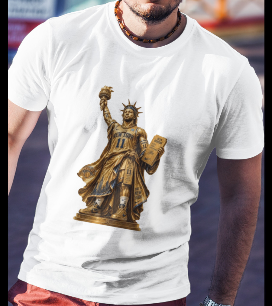 New York Knicks Jalen Brunson Statue Of Liberty Nike 11 Basketball Knicks T-Shirt