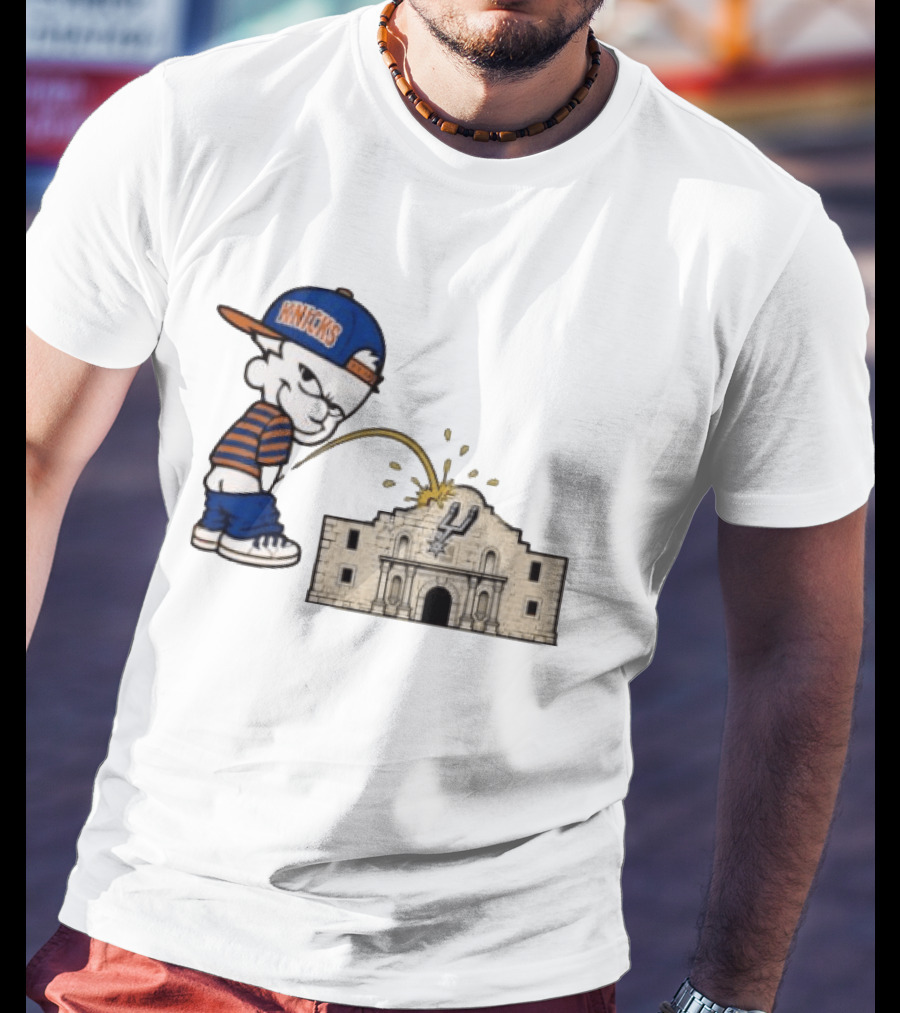 New York Knicks Pissing On San Antonio Spurs The Alamo NBA Rivalry T-Shirt