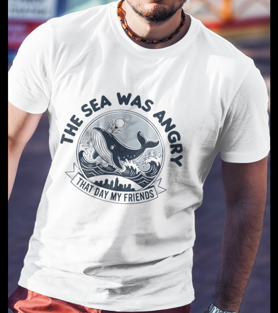The Sea Was Angry That Day My Friends Seinfeld George Costanza Whale Golf T-Shirt