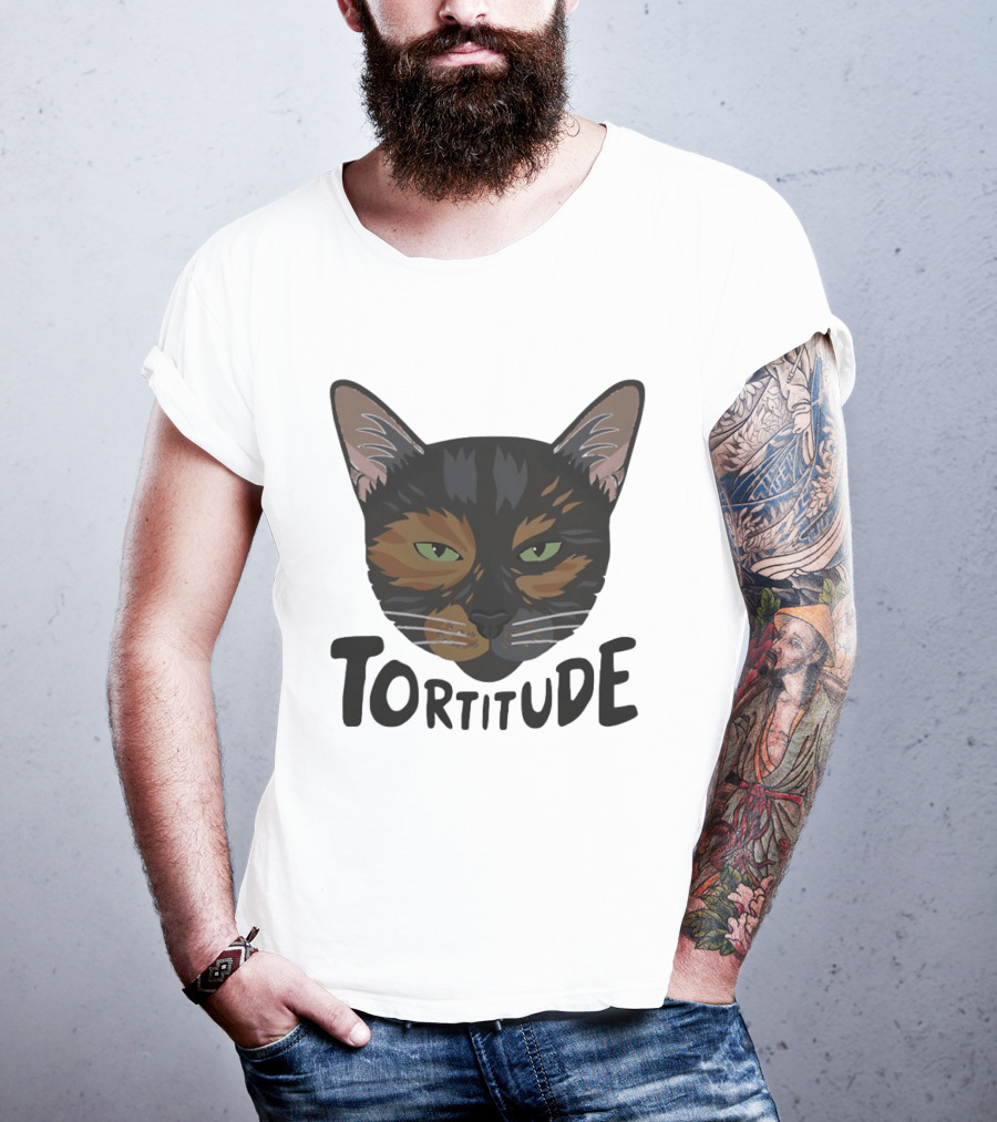 Tortitude Tortoiseshell Cat Face Animal Pet Lover T-Shirt