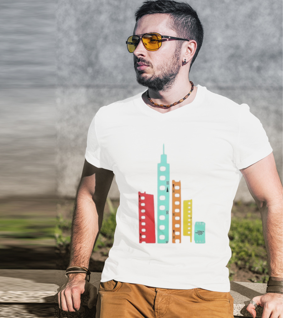 Tribeca Festival Kith 96 Film Reel Skyline New York City Architecture T-Shirt