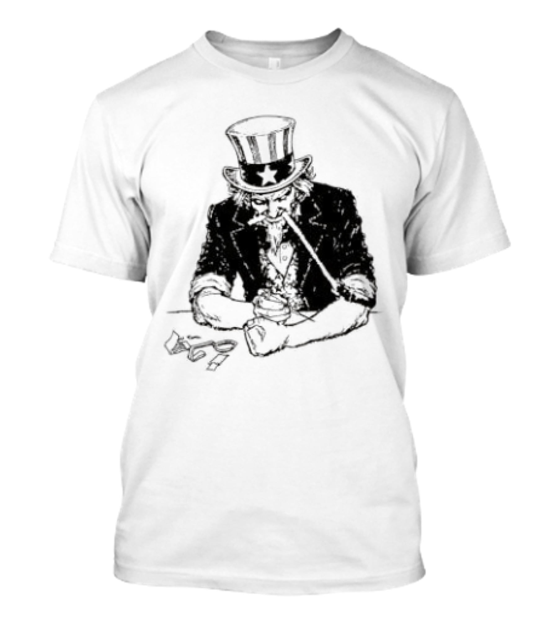 Uncle Sam Heroin Addiction Syringe Needle Dark T-Shirt