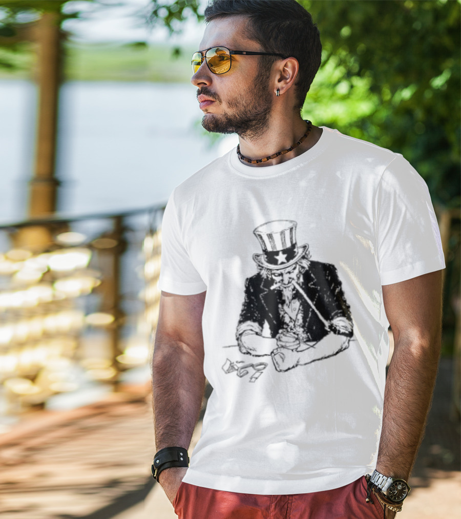 Uncle Sam Heroin Addiction Syringe Needle Dark T-Shirt