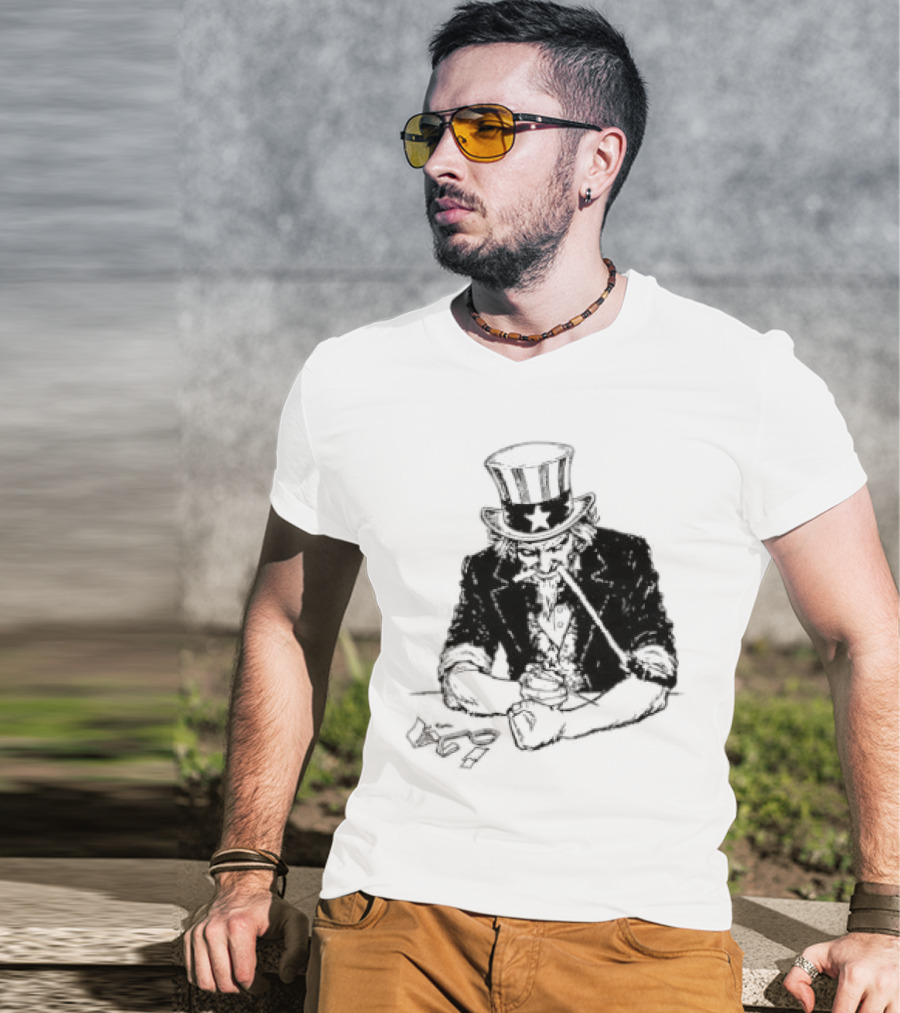 Uncle Sam Heroin Addiction Syringe Needle Dark T-Shirt