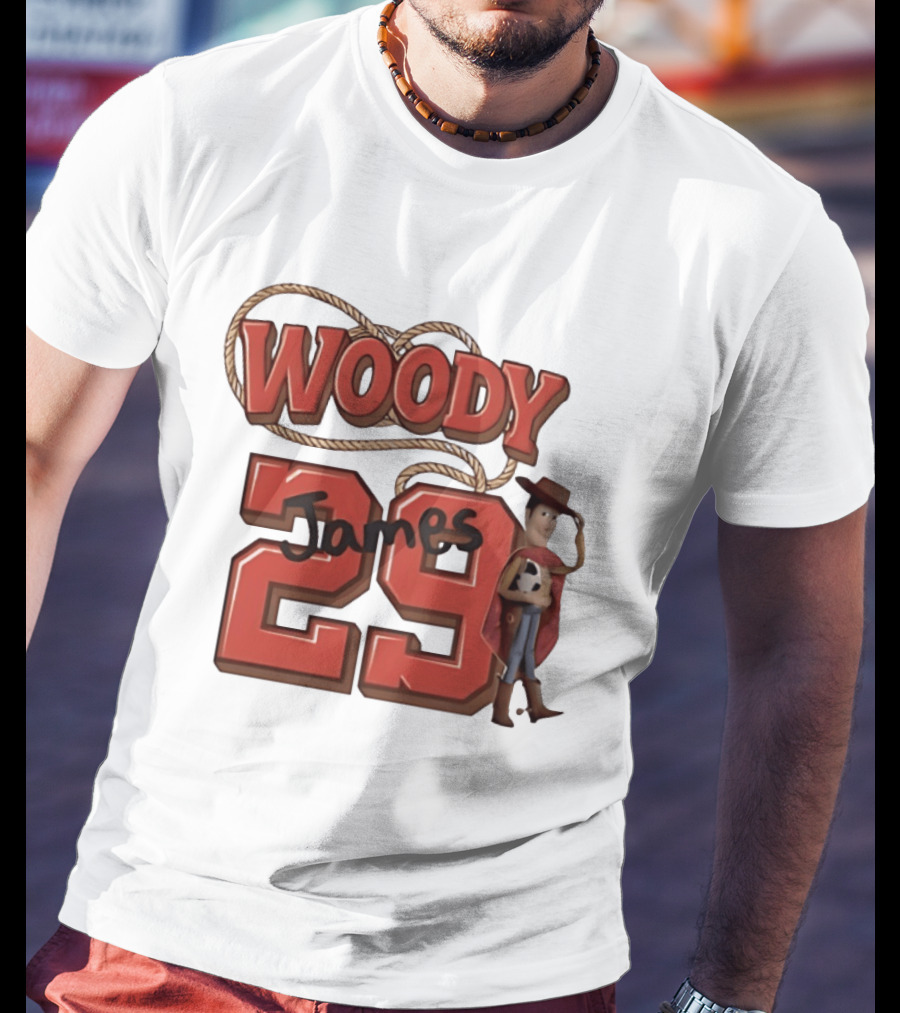 Woody James 29 Toy Story Sheriff Cowboy T-Shirt