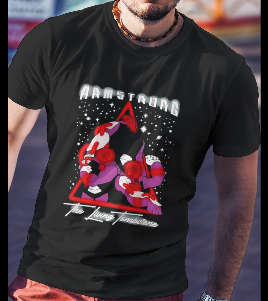 Armstrong The Living Tombstone Red Purple Robot Characters T-Shirt