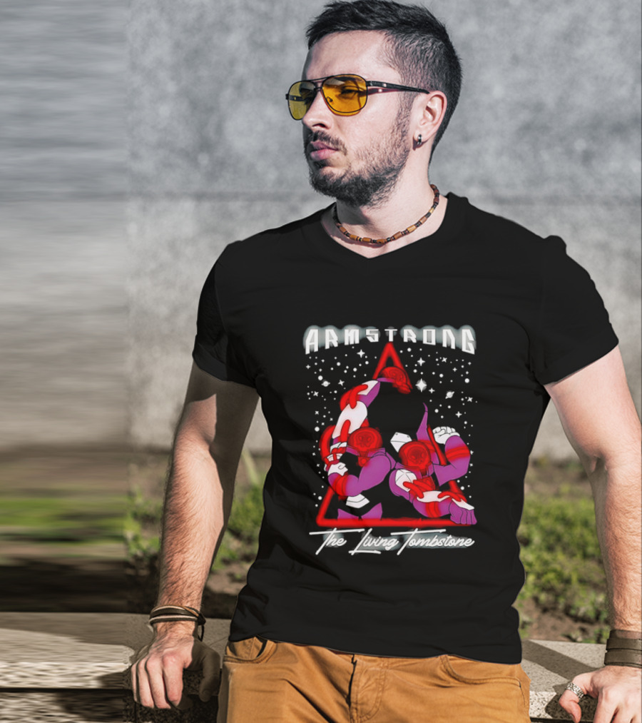 Armstrong The Living Tombstone Red Purple Robot Characters T-Shirt