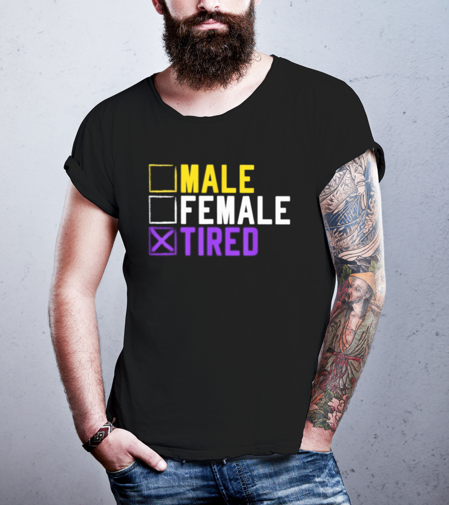 Asexual Transgender Non Binary Tired Gender Identity LGBT Pride T-Shirt