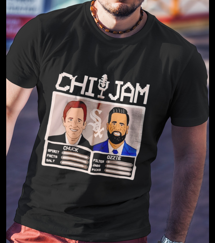 CHI JAM Chuck Garfien Ozzie Guillen Chicago White Sox Spirit Facts Salt Filter Jabs Picks T-Shirt
