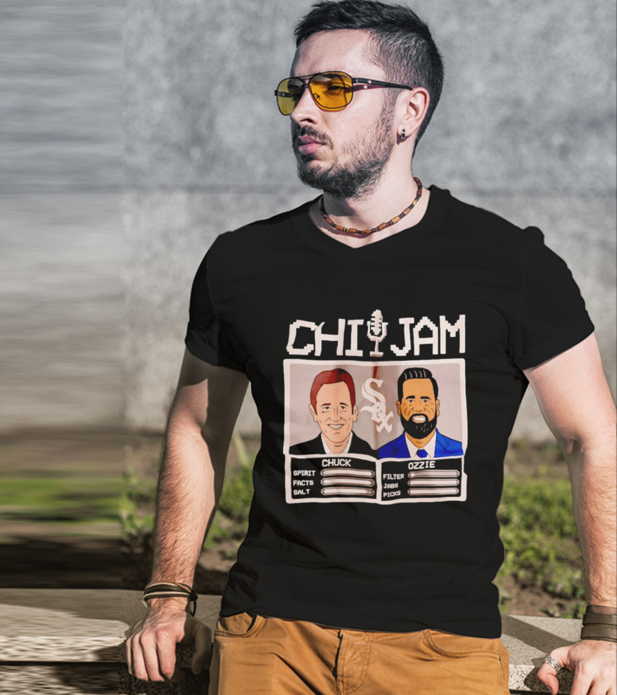 CHI JAM Chuck Garfien Ozzie Guillen Chicago White Sox Spirit Facts Salt Filter Jabs Picks T-Shirt