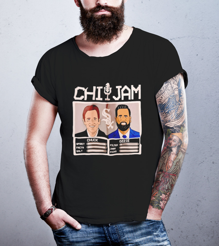 CHI JAM Chuck Garfien Ozzie Guillen Chicago White Sox Spirit Facts Salt Filter Jabs Picks T-Shirt