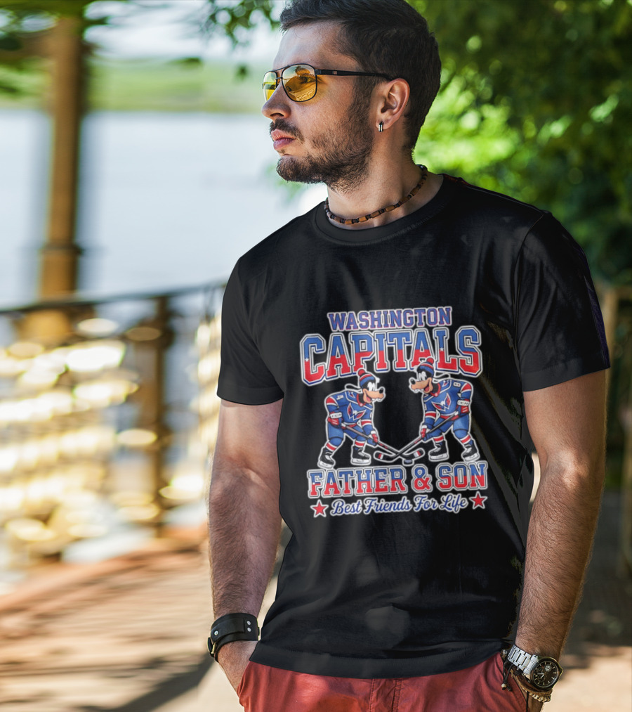Washington Capitals Goofy Father And Son Best Friends For Life Disney Hockey T-Shirt