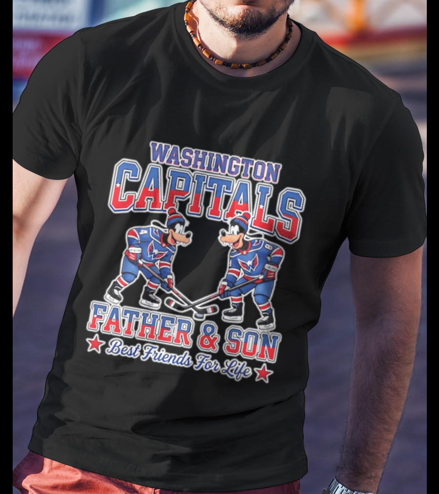 Washington Capitals Goofy Father And Son Best Friends For Life Disney Hockey T-Shirt