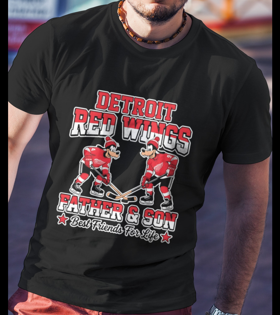 Detroit Red Wings Goofy Father Son Best Friends For Life T-Shirt