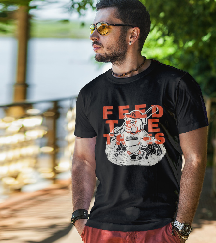Feed The Tates Georgia Bulldogs Sanford Stadium Baseball T-Shirt